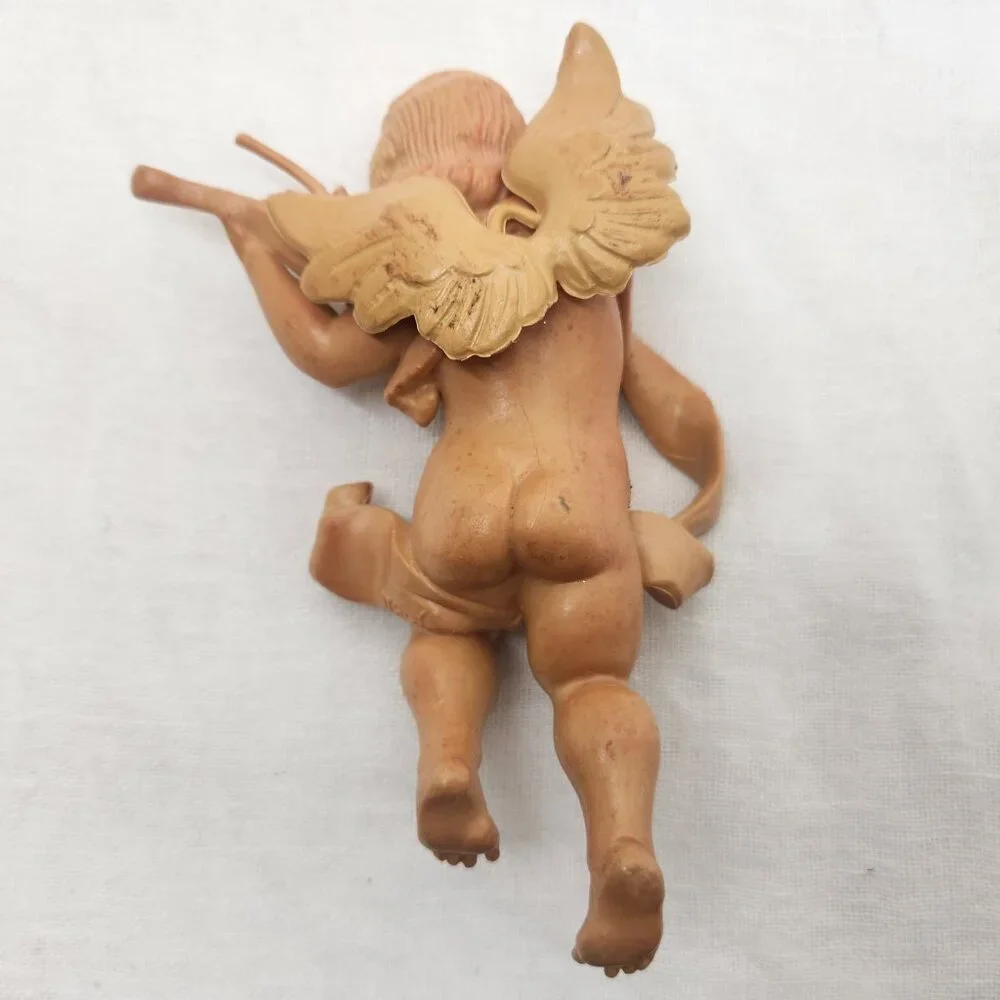 vintage Fontanini angel cherub baby figurine playing violin Ornament